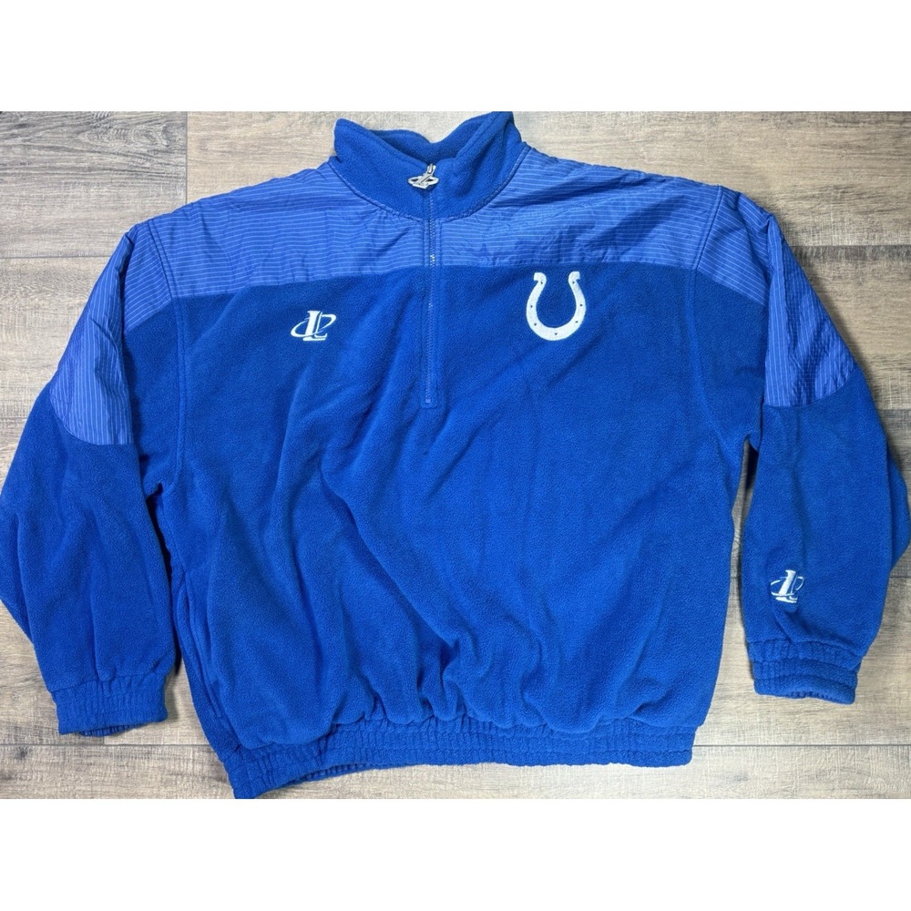 Indianapolis Colts Vintage 90s Logo Athletic Pro Line Fleece Pullover Coat XXL